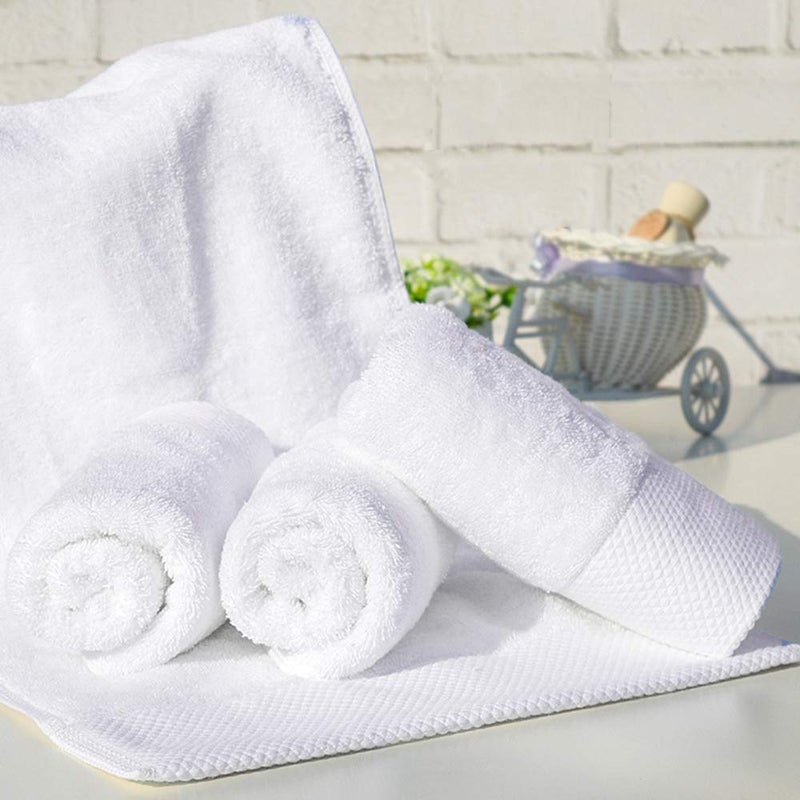 LINPOPUP Lin Cotton Hand Towels, Soft & Highly Absorbent Hand Towel for Bathroom,White 2 Pack,14 x 30 Inch - Image 1